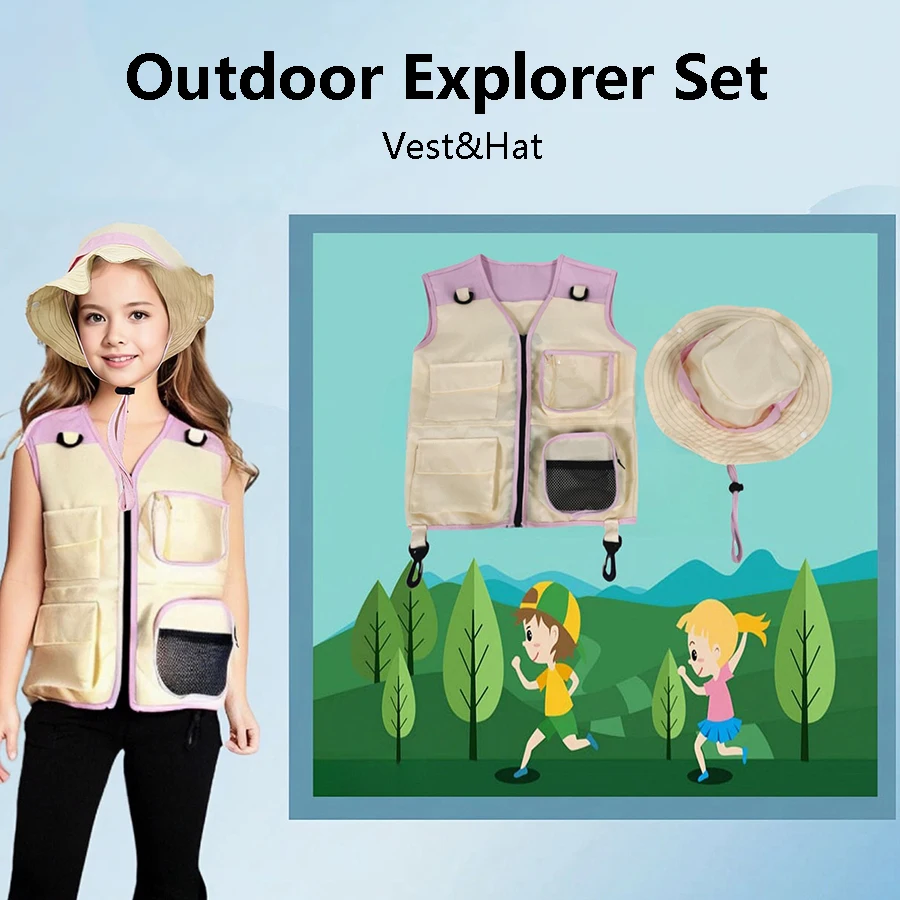 Children Explorer Vest Hat Sui - مراجعة Outdoor Adventure Kids Party وسعره
