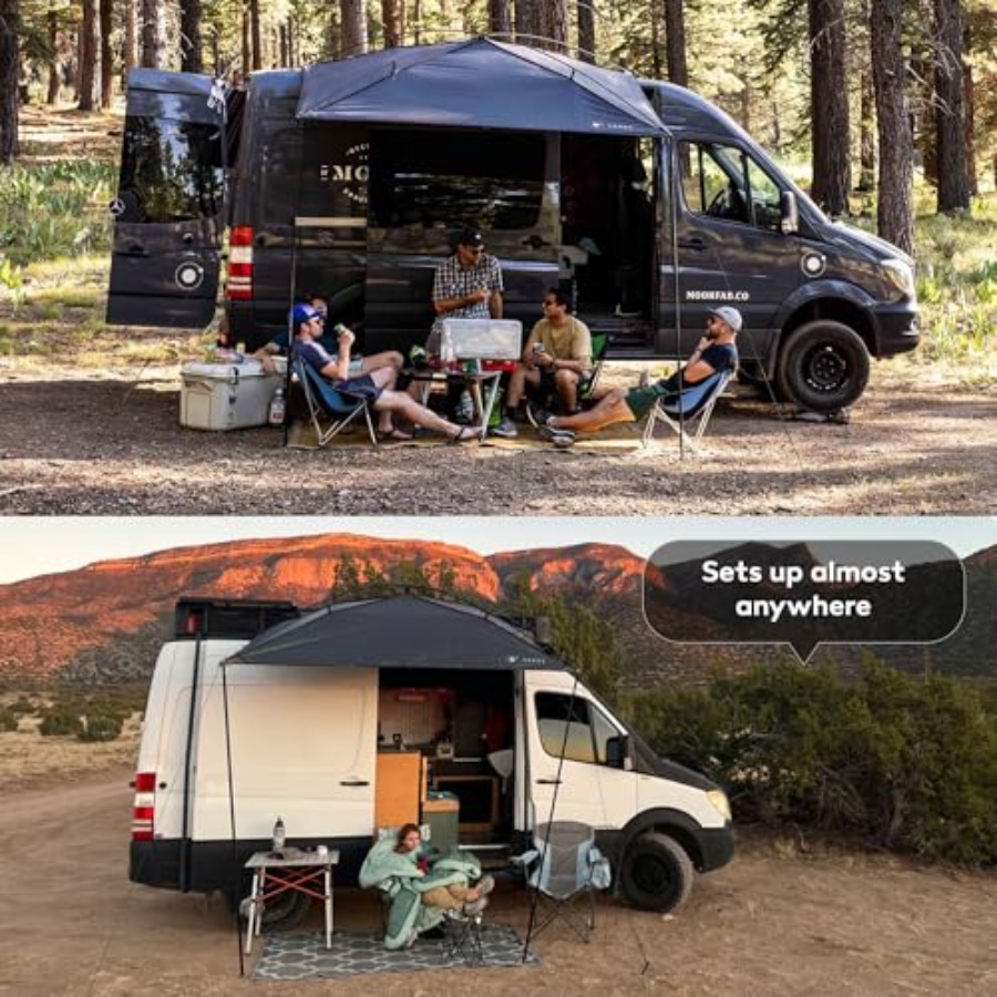 Portable Vehicle Awning 9' x 7 - مراجعة Outdoor Adventure Vans وسعره