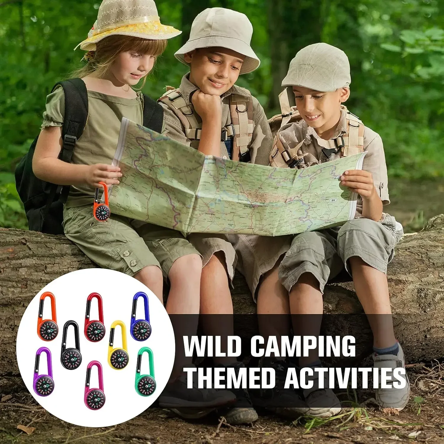 32 Pcs Compass Keychain Set fo - مراجعة Outdoor Adventure Kids Party وسعره