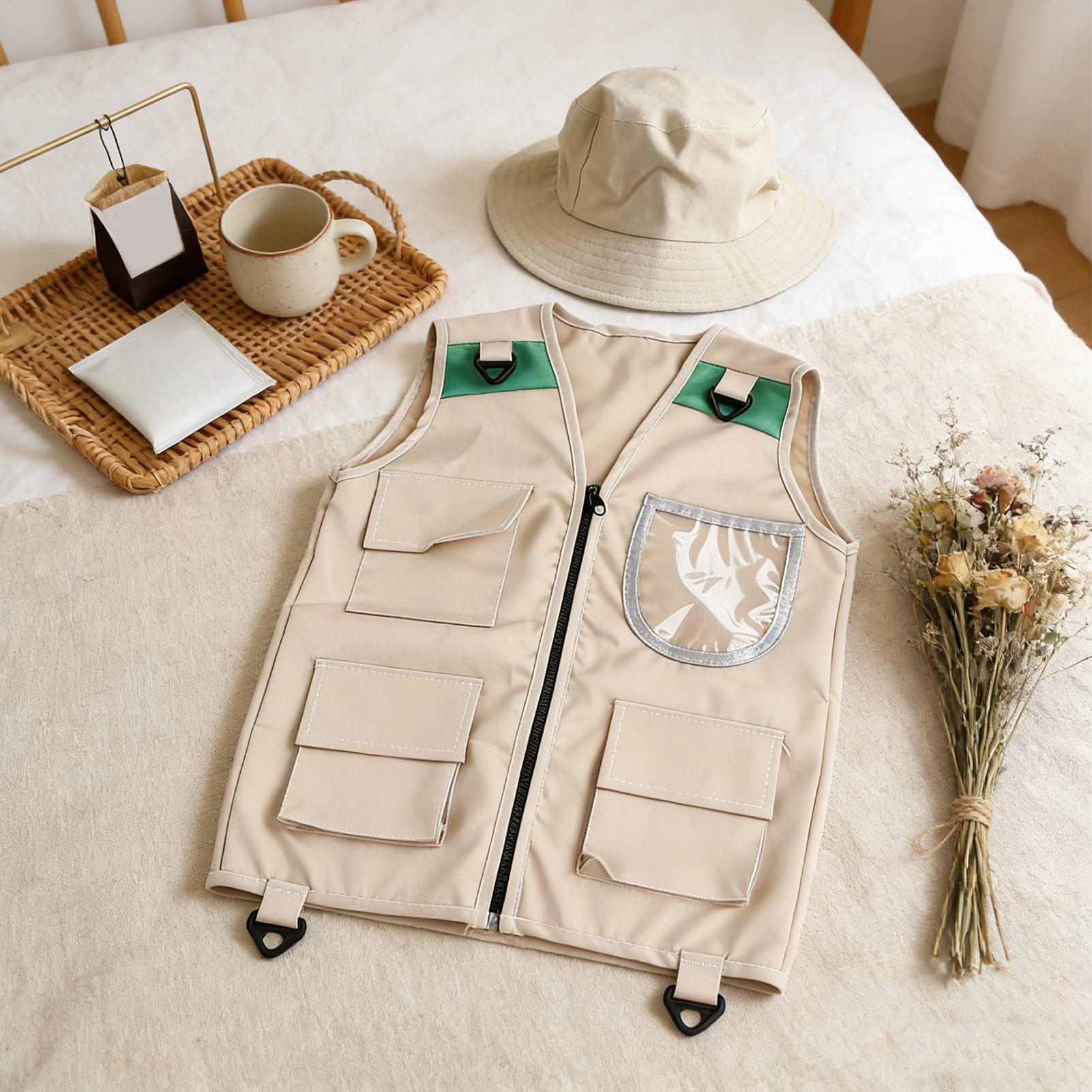 Kids Costume Vest Hat ,Nature  - مراجعة Outdoor Adventure Kids Party وسعره