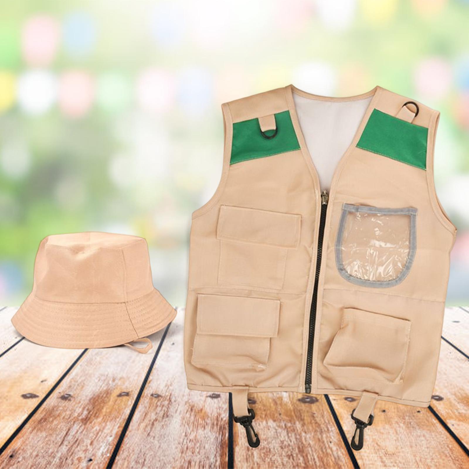 Kids Costume Vest Hat ,Nature  - مراجعة Outdoor Adventure Kids Party وسعره