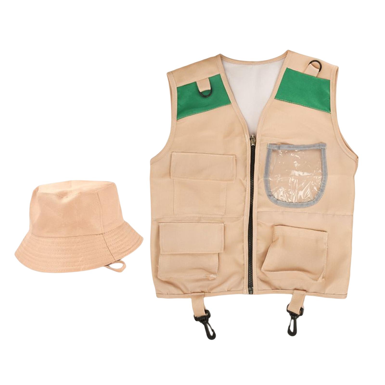 Kids Costume Vest Hat ,Nature  - مراجعة Outdoor Adventure Kids Party وسعره