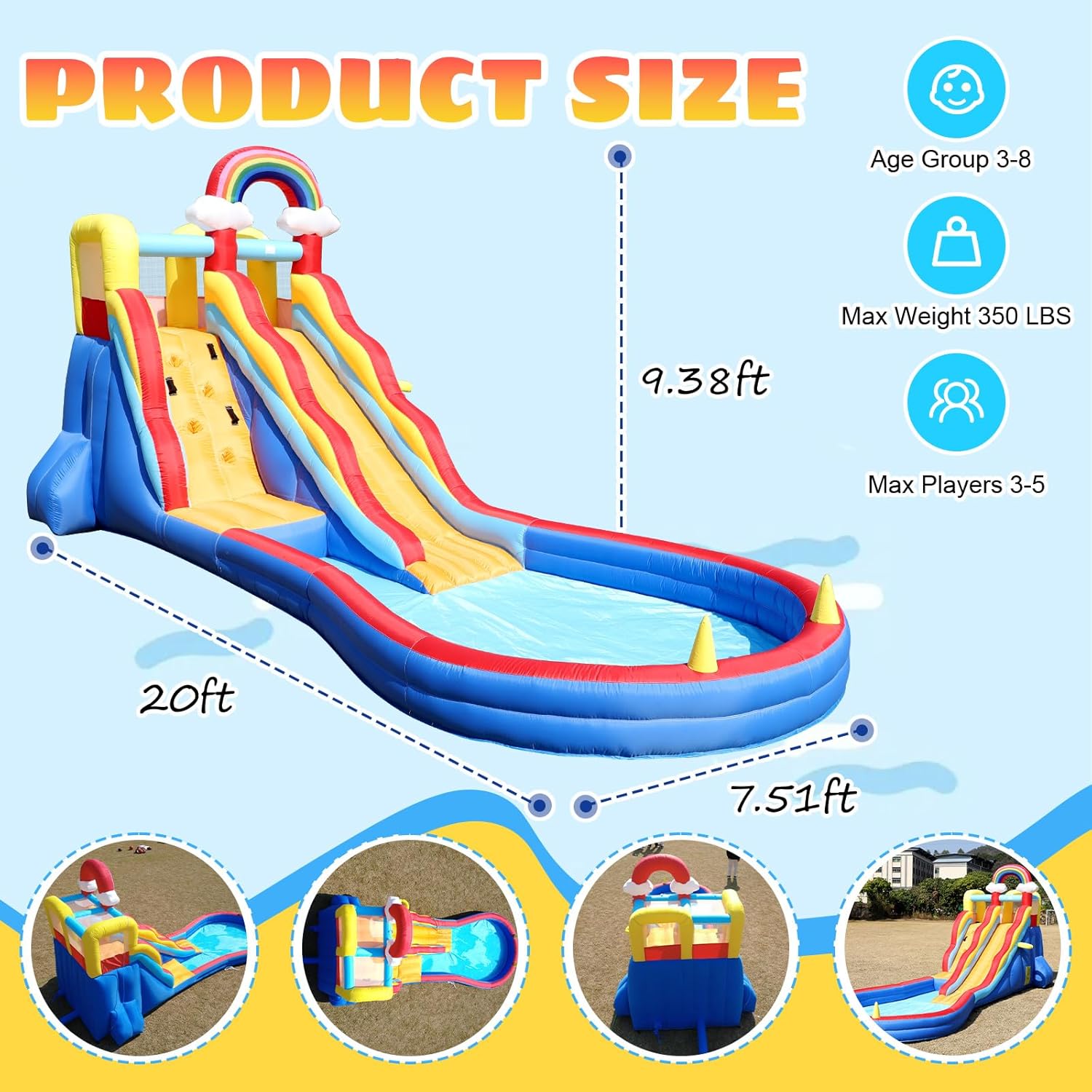 21ft Inflatable Water Slide wi - مراجعة Outdoor Adventure Kids Party وسعره
