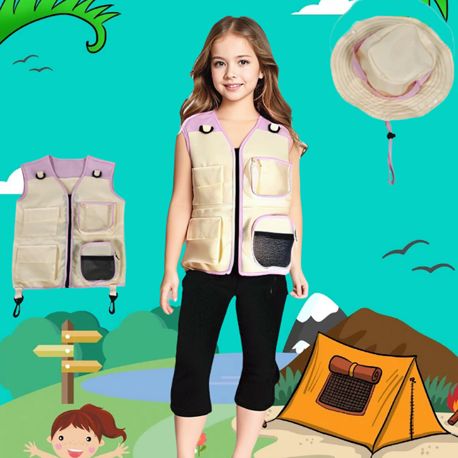 Children Explorer Vest Hat Sui - مراجعة Outdoor Adventure Kids Party وسعره