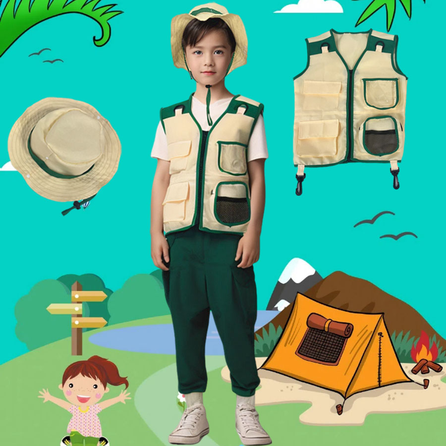 Kids Camping Explorer Vest Hat - مراجعة Outdoor Adventure Kids Party وسعره