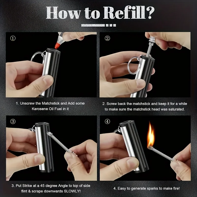 1-50pack Match Lighter, Flint  - مراجعة Fire Piston Starter وسعره