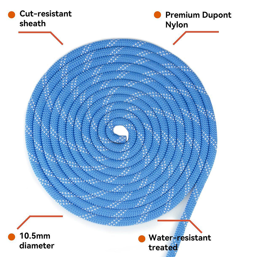 Thickened 10m Safety Life Rope - مراجعة Rope Climbing Static وسعره