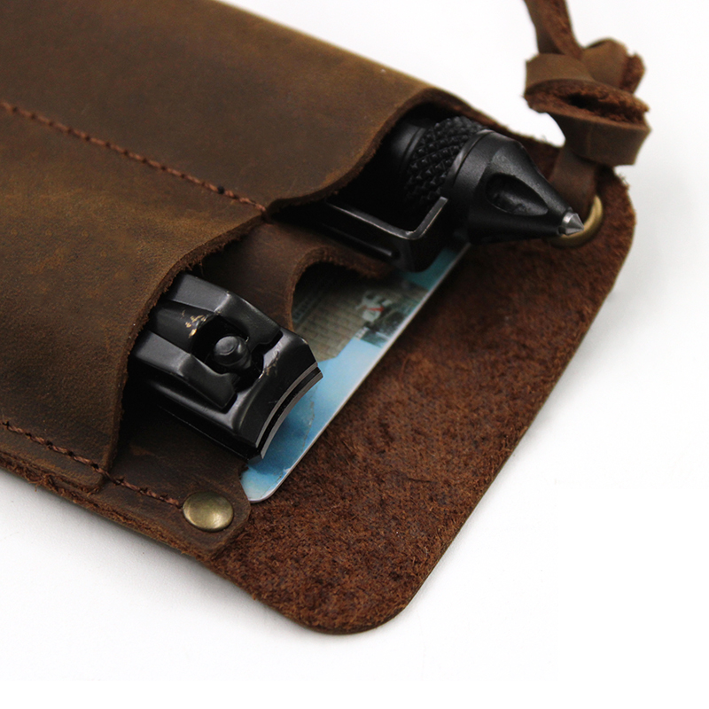 Genuine Leather EDC Organizer  - مراجعة Fire Piston Starter وسعره